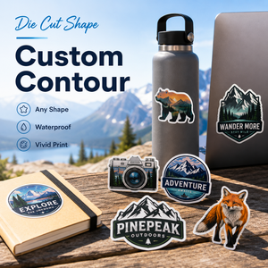 Autocollants personnalisés découpés à la forme, plusieurs formes, livraison rapide, étiquettes personnalisées avec logo pour la décoration de cadeaux et de marques - Product Image 1