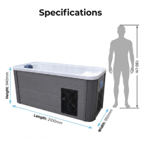 Baignoire de plongée froide autoportante en acrylique robuste, capacité 220L, avec refroidisseur intégré pour athlètes, entraînement de football, bain de glace