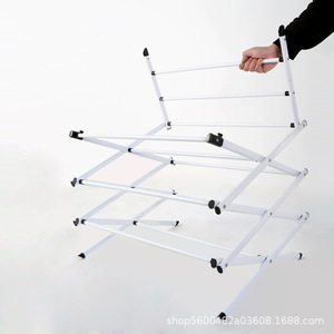 Clothing Organizer <b>Drying</b> <b>Rack</b> X-Shape Foldable Metal Frame Standing Type Minimalist Style W012 - Product Image 3