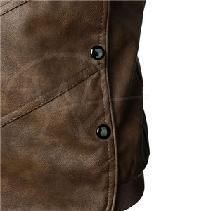Chaqueta de cuero de invierno informal para hombre, transpirable y cálida con cuello levantado, estilo de calle a un precio razonable - Product Image 5