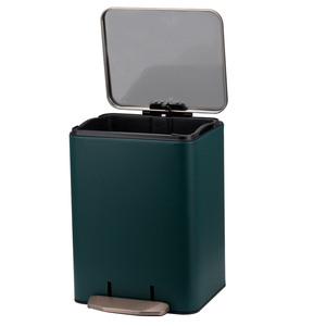 Cubo de Basura de Lujo para Dormitorio de Hotel, Cuadrado, Verde, de 9L, 12L, 20L, 30L, con Pedal y Tapa Dorada, Cubo Interior - Product Image 3