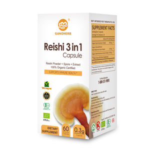 GANOHERB 유기농 가노 허브 Reishi <span class=keywords><strong>Ganoderma</strong></span> 포자 추출물 <span class=keywords><strong>3</strong></span> in 1 Reishi 캡슐 - Product Image 1