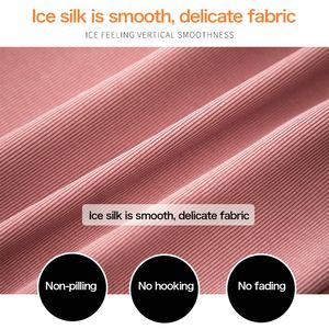 <span class=keywords><strong>Pantaloni</strong></span> Estivi da Donna in Seta Ghiaccio a Gamba Larga, Tinta Unita, Vita Alta, Comodi e Casual - Product Image 6