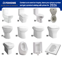 WC moderne occidental deux pièces, cuvette de toilette européenne complète avec chasse d'eau, siphon en S et siphon en P, sans bride, pour hôtels