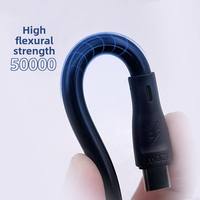 Cable de Datos Tipo-C/USB-A de 120W 6A con Carga Súper Rápida, Núcleo de Cobre Puro y Revestimiento de PVC, 2m, Modelo TPC01
