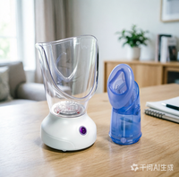 Masseur facial personnel à vapeur avec embout nasal, brume chaude pour le visage et le nez, pour le nettoyage des pores et le soulagement des sinus
