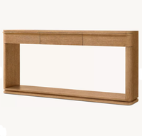 Table de hall contemporaine de luxe avec tiroirs, table de couloir moderne minimaliste en bois massif, table de hall en chêne, mobilier d'hôtel