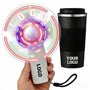 Ventilateur portable mini personnalisé avec logo pour événements promotionnels, cadeaux d'entreprise, avec affichage LED, alimenté par batterie, vente en gros - Product Image 1