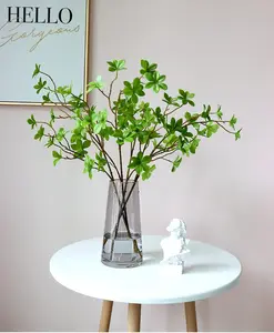 인공 녹색 줄기 가짜 Ficus 가지 잎 줄기 꽃병 필러 홈