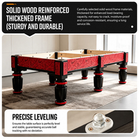 9ft Chinesischer 8-Ball Billardtisch aus Massivholz, 38mm Schieferplatte, 6 Beine, 500KG, Importiert, CE, OEM, Großhandel mit Zubehör