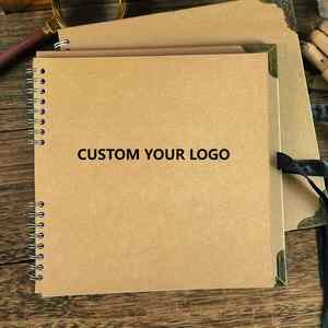 DIY Handmade Customizable <b>Journal</b> 80 Sheets Spiral Binding Scrapbooking Leather Cover 8x8 Inch Hardcover Digital Notebook - Product Image 3