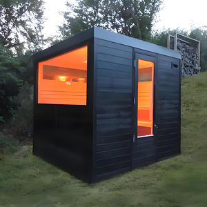 Sauna Tradicional de Vapor Seco con Panel de Control Electrónico de 6KW, Capacidad para 6-8 Personas, en Cedro Rojo, con Ducha - Product Image 5