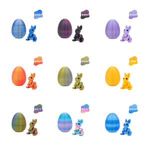 Uovo di Pasqua stampato in 3D, coniglietto giocattolo 2.35in x 1.87in, decorazione in plastica per bambini, decorazione pasquale - Product Image 2