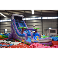 Toboggan aquatique gonflable commercial pour l'intérieur et l'extérieur, magnifique toboggan gonflable de couleur marbre violet