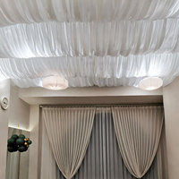 Rideaux de plafond en mousseline personnalisés, design vague, pour décoration de mariage