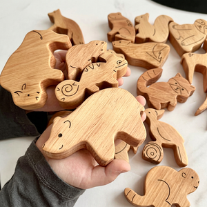 Figuras de Animales de Madera Hechas a Mano, Ecológicas y Duraderas, con Formas Talladas, Decoración de Mesa para el Hogar, Artesanías de Madera Independientes para Halloween - Product Image 1