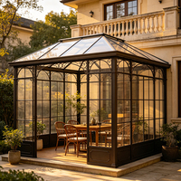 Véranda en aluminium certifiée CE pour jardin d'hiver, structures en acier, maison préfabriquée en verre, bâtiments de jardin à économie d'énergie, enclos