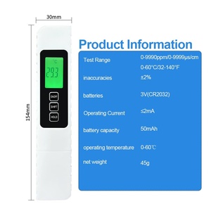 Stylo de test de qualité de l'eau, stylo de test de conductivité, testeur de température TDS/EC 2 en 1, solution nutritive, testeur hydroponique - Product Image 6