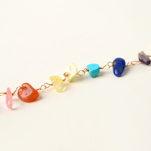 Boucles d'oreilles pendantes en cristal naturel pour femme, bijoux de guérison avec pierres des 7 chakras, vente en gros - Product Image 3