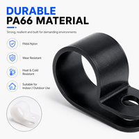 Serre-câble en plastique de type R, support de câble multi-tailles, clip flexible pour câbles électroniques, applications de fixation de câbles réseau et d'alimentation