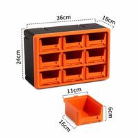 Organisateur d'outils mural empilable à 9 compartiments modulaires pour petites pièces et quincaillerie, idéal pour garage et atelier