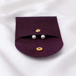 PUPPYSEW Pochette à bijoux en microfibre 8*8cm, pochette en velours, emballage personnalisé pour bijoux, sac pour bracelet, collier avec logo - Product Image 3