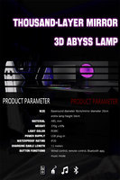 Vente en gros usine : Lampe tunnel infini circulaire en ABS, effet miroir multicouche 3D Abysse