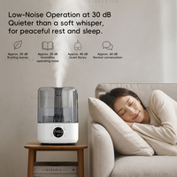 Humidificateur d'air silencieux 5L pour chambre à coucher, 30dB, machine à brume froide avec commande tactile ou rotative