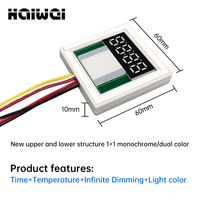 Interrupteur à capteur tactile unique 12V 5A 60W pour miroir de salle de bain à LED, interrupteur tactile intelligent avec heure et température