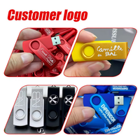 Flashdisk USB Putar dengan Logo Custom, Kecepatan Tinggi, Kapasitas 2GB 4GB 8GB 16GB 32GB 64GB 128GB, Pen Drive 2.0, Hadiah Fashionable