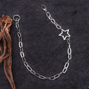 สร้อยคาดเอวแบบโซ่ชั้นเดียวลายดาวสีเงินสไตล์ฮิปฮอป สำหรับกางเกงยีนส์ เครื่องประดับแฟชั่นสำหรับใส่ทุกวัน ทำจากโลหะผสมสังกะสี - Product Image 2