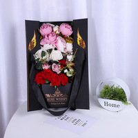Boîte à fleurs de luxe pliable en carton avec ruban, logo personnalisé eco, coffret cadeau pour fleurs de luxe, en papier, expédition gratuite