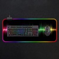 Conception OEM personnalisée ordinateur 3D impression par sublimation patchs souris clavier bureau tapis de souris de jeu avec éclairage LED