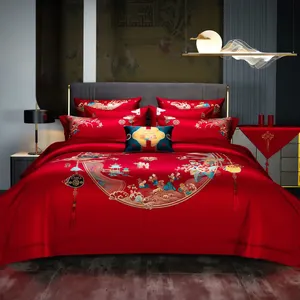 Sang trọng Duvet bedding Set cotton Quilt <span class=keywords><strong>Comforter</strong></span> đám cưới tấm ga trải giường bao gồm Vua Kích thước nữ hoàng Kích thước bộ đồ giường Bộ - Product Image 1