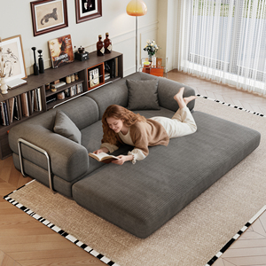 Sofá Cama Convertible Moderno, Sofá Modular Seccional sin Estructura, Tela Chenille Ecológica para Sala de Estar y Dormitorio - Product Image 4
