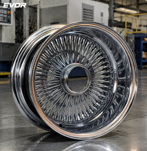 גלגלי EVOR דגם ספוק זניט 14x7 5x114.3 צמיגים עם דופן לבנה וחישוקי כרום - Product Image 4