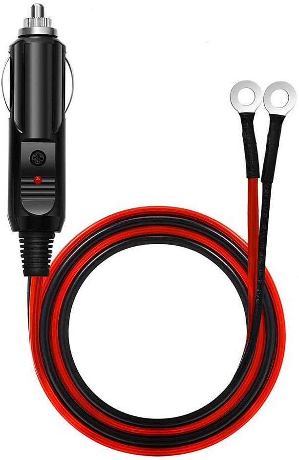 cigarette lighter inverter cable Male Plug to Eyelet Terminals 12v 10FT suited for use with AA Products power inverters. DC 12V 24V 1.5 Ft