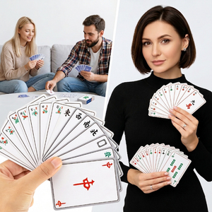 Jeu de Mahjong de haute qualité, cartes de jeu de Mahjong durables, taille <span class=keywords><strong>poker</strong></span> - Product Image 3