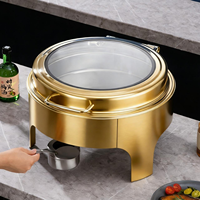 Commerciële roosgouden 201 roestvrijstalen 6L alcoholbrander met anti-jam ontwerp, 50 tot 70°C catering voedselwarmer/chafing dish