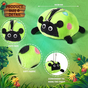 J449 Fabrication directe, motif de broderie kawaii, peluche douce en forme de coccinelle, taille personnalisée, jouet en peluche, poupée animale coccinelle - Product Image 3