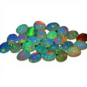 Opale de feu éthiopienne naturelle, cabochon ovale 5x7mm, pierre précieuse en vrac pour la fabrication de bijoux faits main - Product Image 1