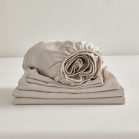 100% draps de lit en bambou 300TC OEKO ensemble de draps en bambou biologique de haute qualité nouveau Deisn 4 pièces ensemble de literie avec taie d'oreiller pour la maison