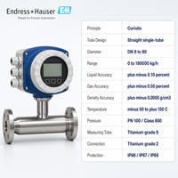 Medidor de Flujo Másico Coriolis de Tubo Recto Endress+Hauser Proline Promass I 300 8I3B, Viscosímetro de Titanio DN8-80