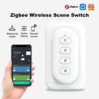 Interruptor Inteligente Inalámbrico Tuya Zigbee 3.0 de 4 Botones Magnéticos con 12 Escenas, Alimentado por Batería, para Uso en Hogar, Hotel y Bar, Material de PC