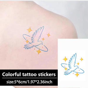 Tatuaggi colorati temporanei adesivi per tatuaggi <span class=keywords><strong>stelle</strong></span> e uccelli simpatici cartoni animati impermeabili adatti per braccia e gambe - Product Image 2