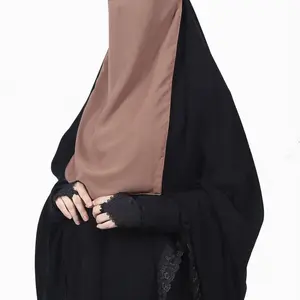 Novo Muçulmano Hijabs Dubai Turco Respirável Rosto Toalha Malásia Senhoras Mancha De Seda Niqab