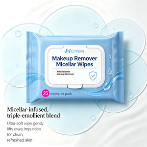 Lingettes démaquillantes micellaires OEM <span class=keywords><strong>à</strong></span> base de plantes, ultra-douces, pour enlever le <span class=keywords><strong>mascara</strong></span> waterproof, lingettes nettoyantes pour le visage, format voyage - Product Image 6