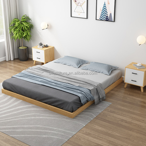 Base de lit abordable pour hôtel 3 étoiles, sur mesure, taille Queen/King, en bois, plateforme Tatami à plancher bas, pour ensembles de chambre d'hôtel - Product Image 1