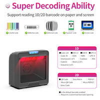 Escáner de Código de Barras Integrado USB GTCODESTAR, Escáneres Omnidireccionales de Imagen 2D, Lector de Código de Barras con Cable 1D, Escáner de Código de Barras QR de Escritorio