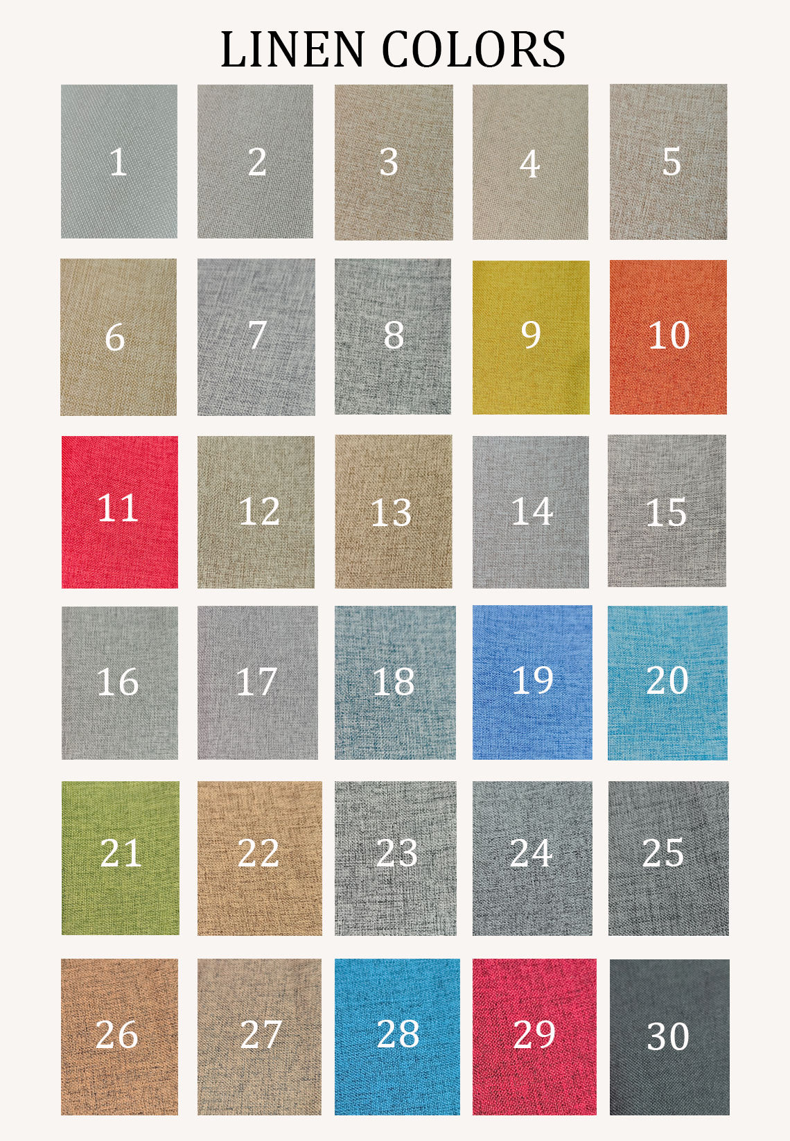 Couleurs de lin personnalisées